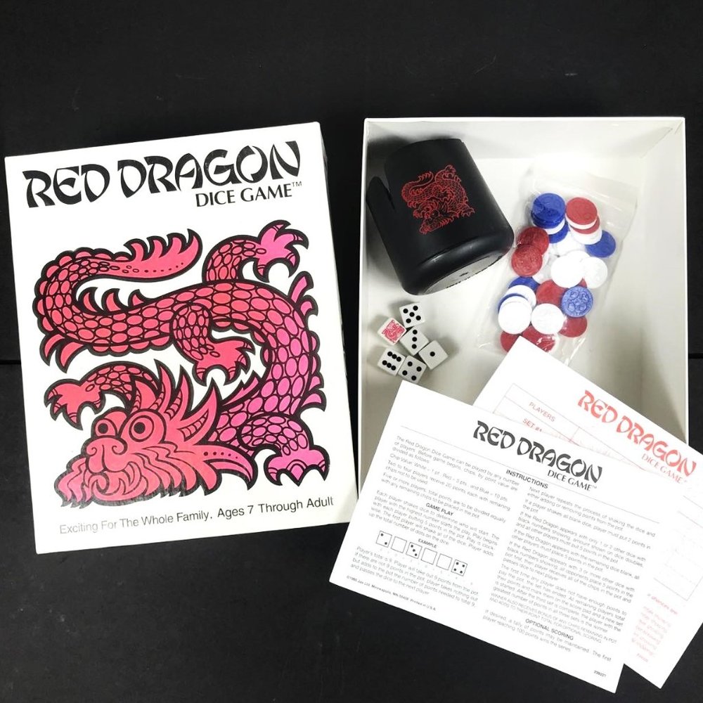 Vintage Jax Red Dragon Dice Game 1995